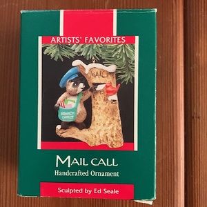 Hallmark 1989 Aritists’ Favorites Mail Call Raccoon Postman Ornament